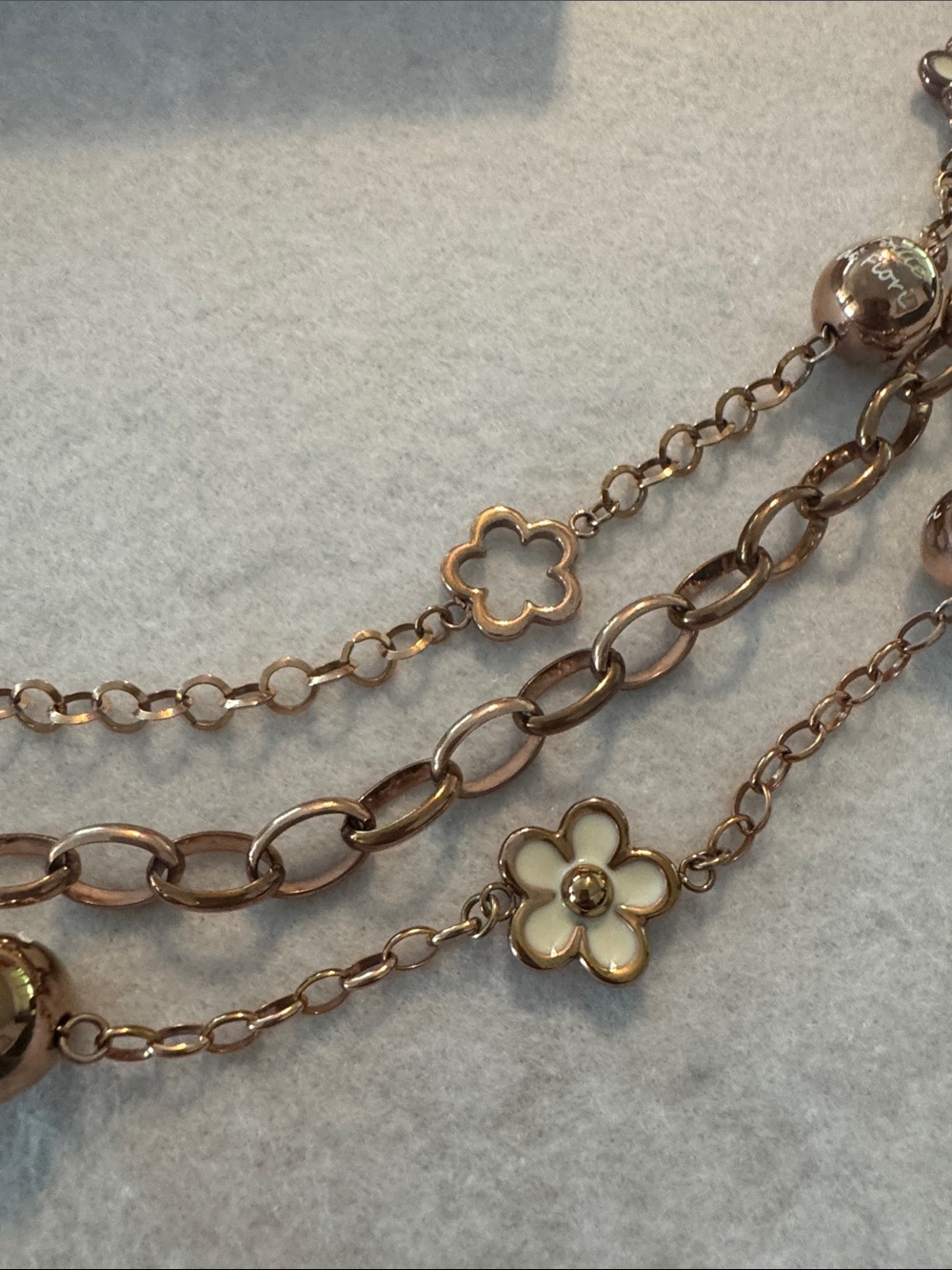 Folli Follie Rose Gold Multi-Strand Floral Necklace - Picture 4 of 10